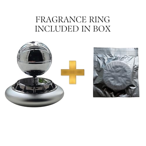 Solar Powered Basketball Dashboard Toy with Fragrance | Rotating Sports Decor Air Freshener for Car Interior (Silver)