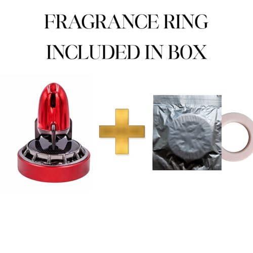 Solar Powered Rocket Car Dashboard Toy with Fragrance | Rotating Space Decor | Air Freshener Showpiece for Car Interior (Metallic Red, s)