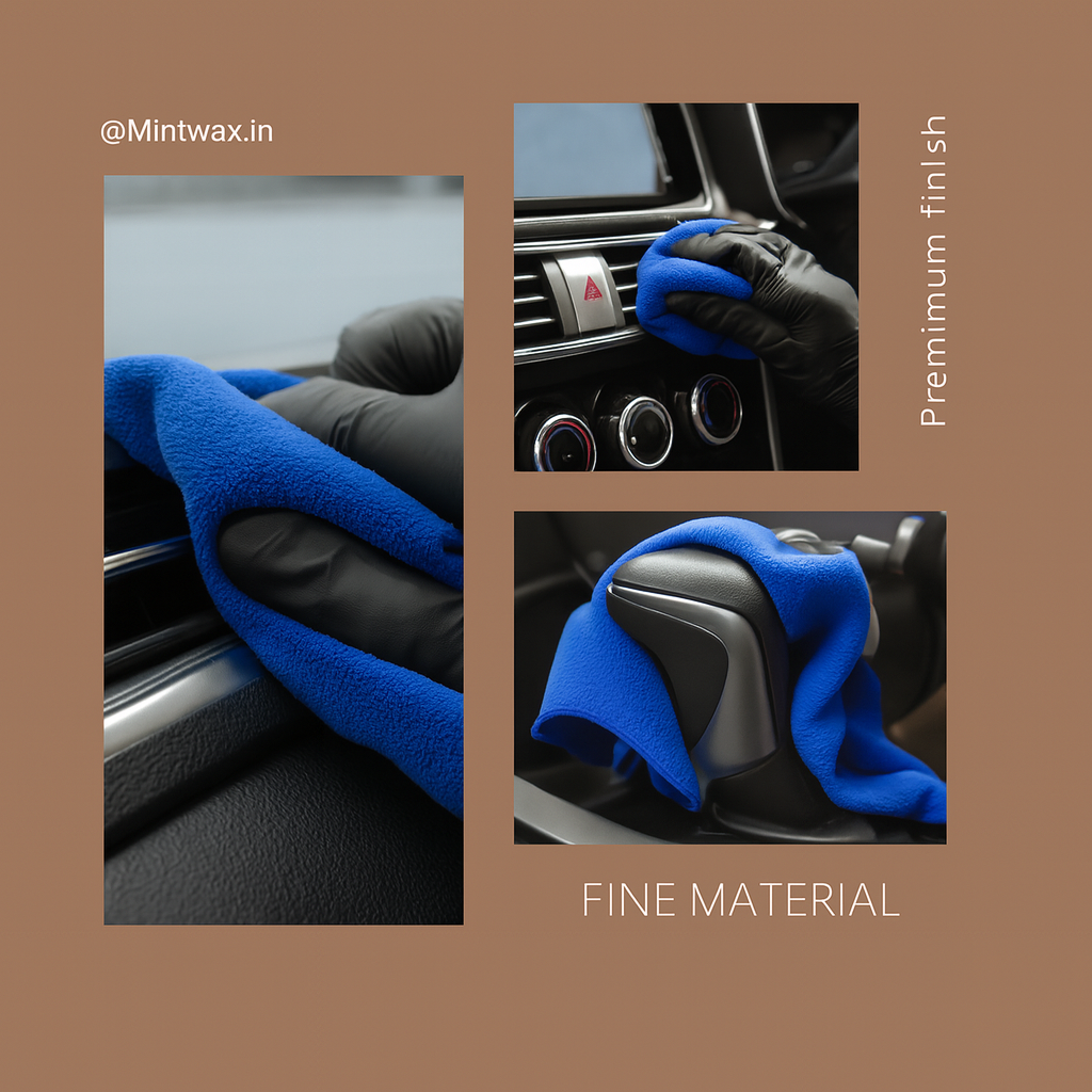 Mintwax 350 GSM Microfiber Cleaning Cloths – Pack of 4 (40x40cm) | Ultra Soft, Lint-Free, Quick Dry | Multipurpose for Car, bike cleaning, washing and detailing