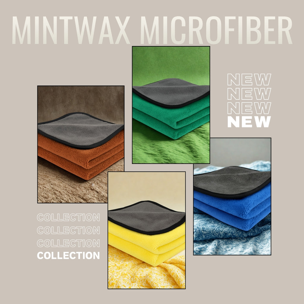 Mint Wax 600 GSM Microfiber Cleaning Cloths – Pack of 2 (40x40cm) | Ultra Soft, Lint-Free, Quick Dry | Multipurpose for Car, Bike Cleaning, Washing and Detailing