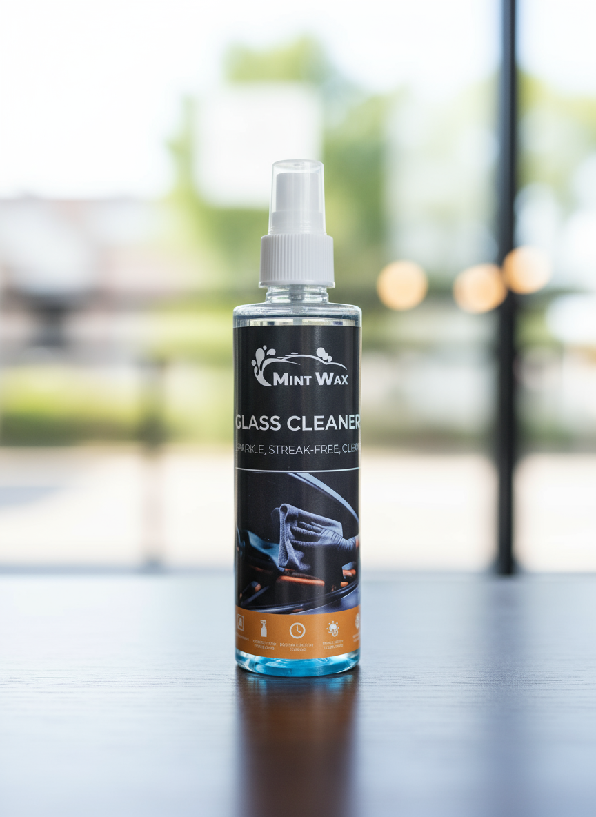 1.	MintWax Car Glass Cleaner Spray – Streak-Free Shine, Removes Dirt, Bugs & Oily Film – Safe for Windshield, Windows & Mirrors – 200ml