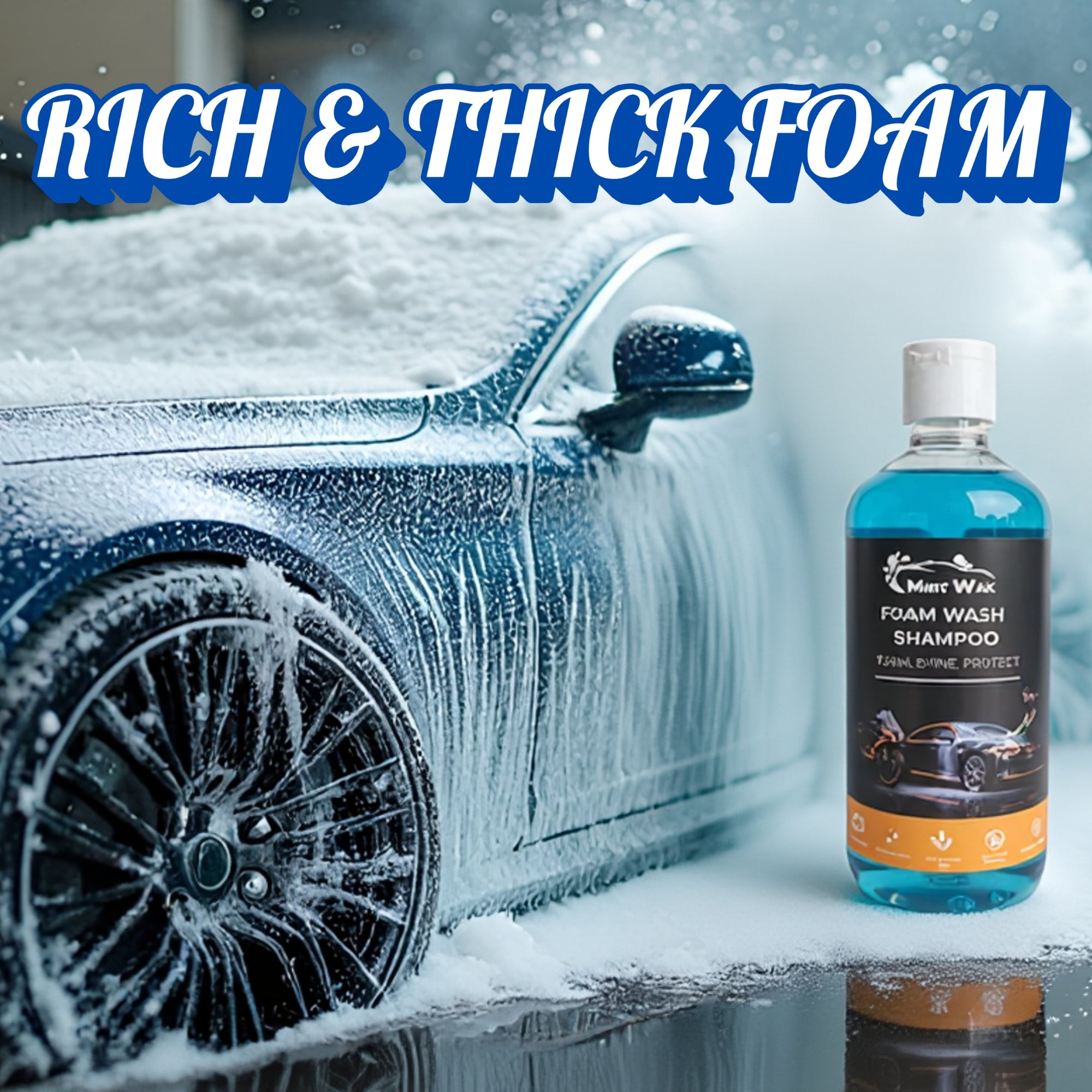 MintWax Foam Wash Shampoo for Car & Bike – Thick Rich Foam, pH-Neutral Formula, Safe for Paint, Chrome & Plastic, Enhances Gloss and Cleans Dirt (500ML)