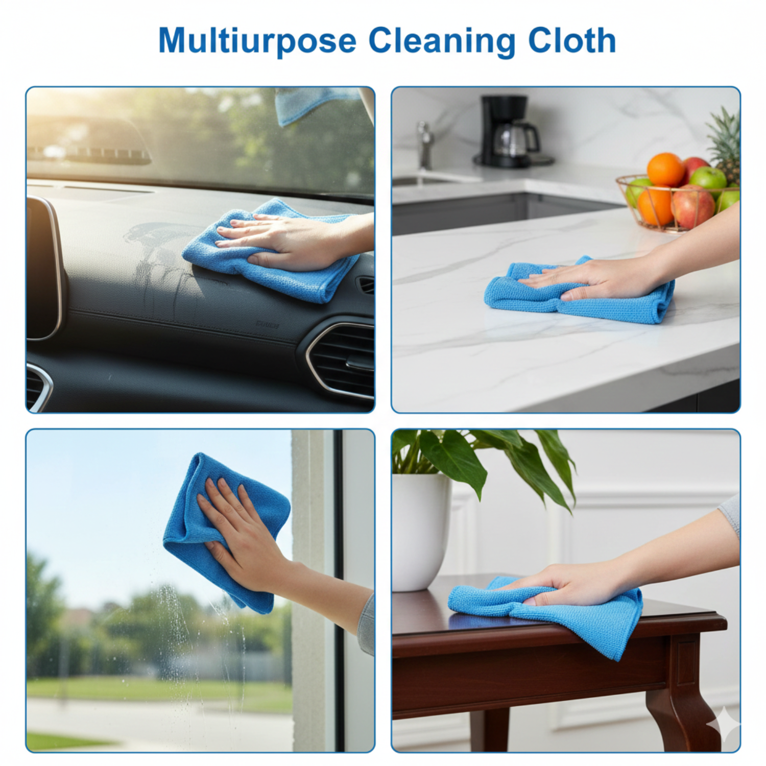 Mintwax 350 GSM Microfiber Cleaning Cloths – Pack of 4 (40x40cm) | Ultra Soft, Lint-Free, Quick Dry | Multipurpose for Car, bike cleaning, washing and detailing