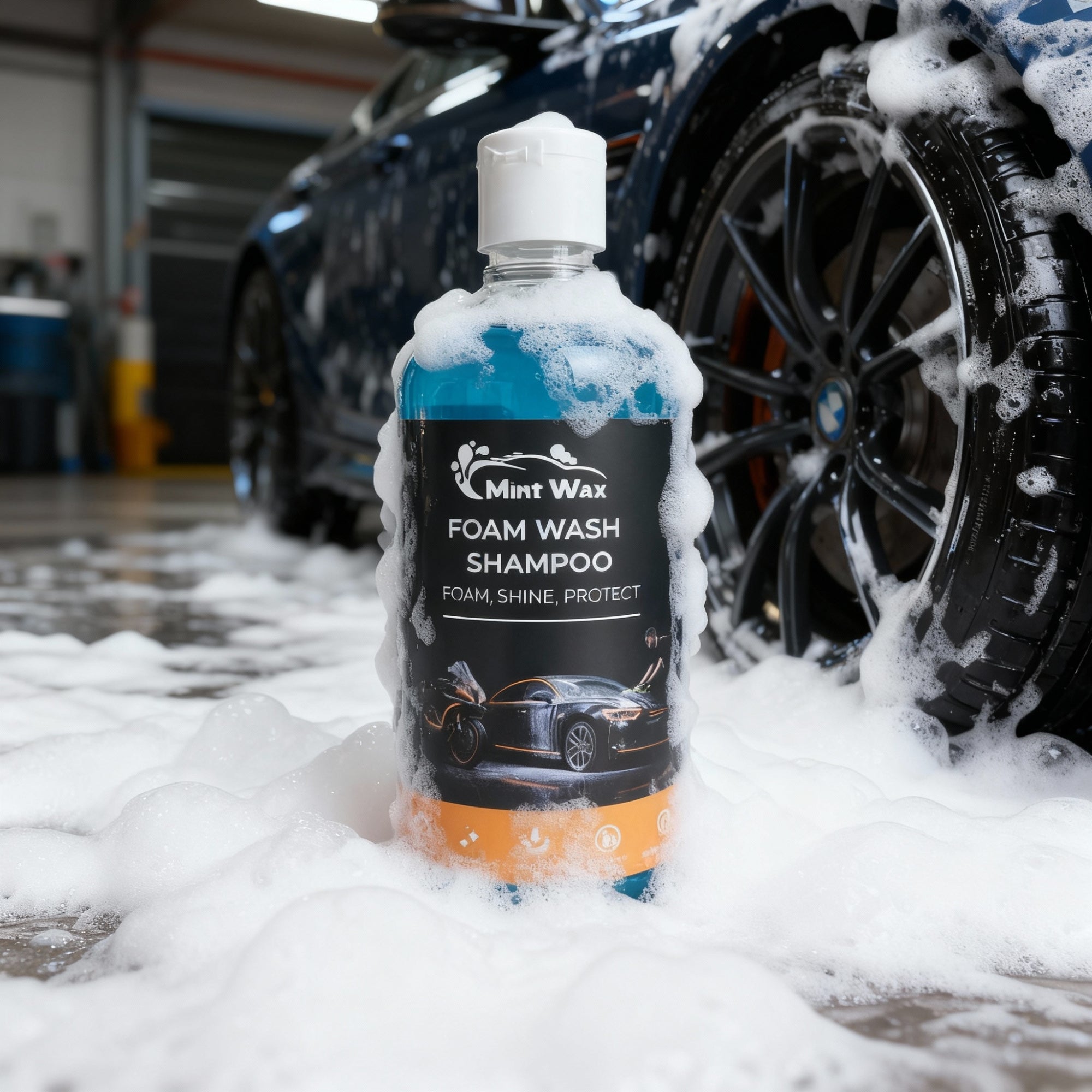 MintWax Foam Wash Shampoo for Car & Bike – Thick Rich Foam, pH-Neutral Formula, Safe for Paint, Chrome & Plastic, Enhances Gloss and Cleans Dirt (500ML)