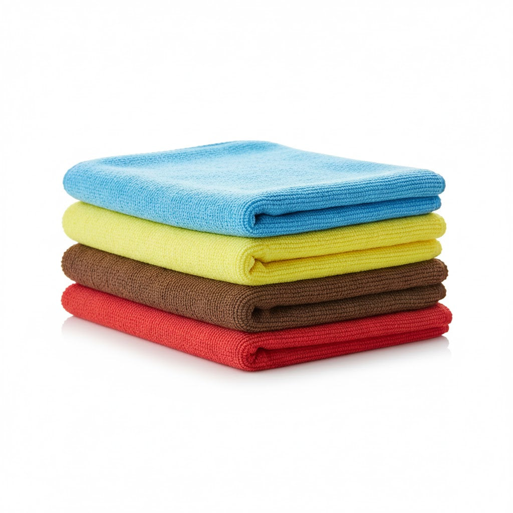 Mintwax 350 GSM Microfiber Cleaning Cloths – Pack of 4 (40x40cm) | Ultra Soft, Lint-Free, Quick Dry | Multipurpose for Car, bike cleaning, washing and detailing