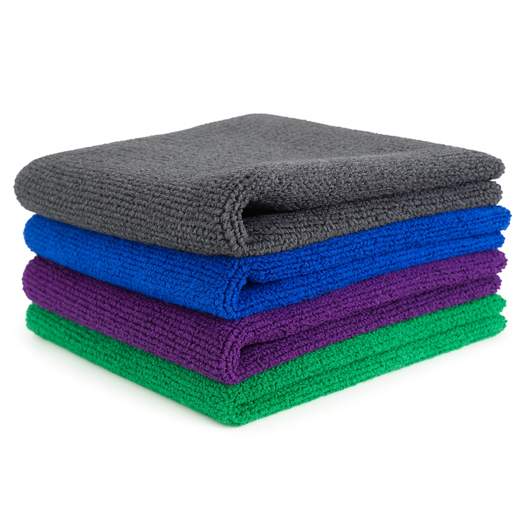 Mintwax 350 GSM Microfiber Cleaning Cloths – Pack of 4 (40x40cm) | Ultra Soft, Lint-Free, Quick Dry | Multipurpose for Car, bike cleaning, washing and detailing