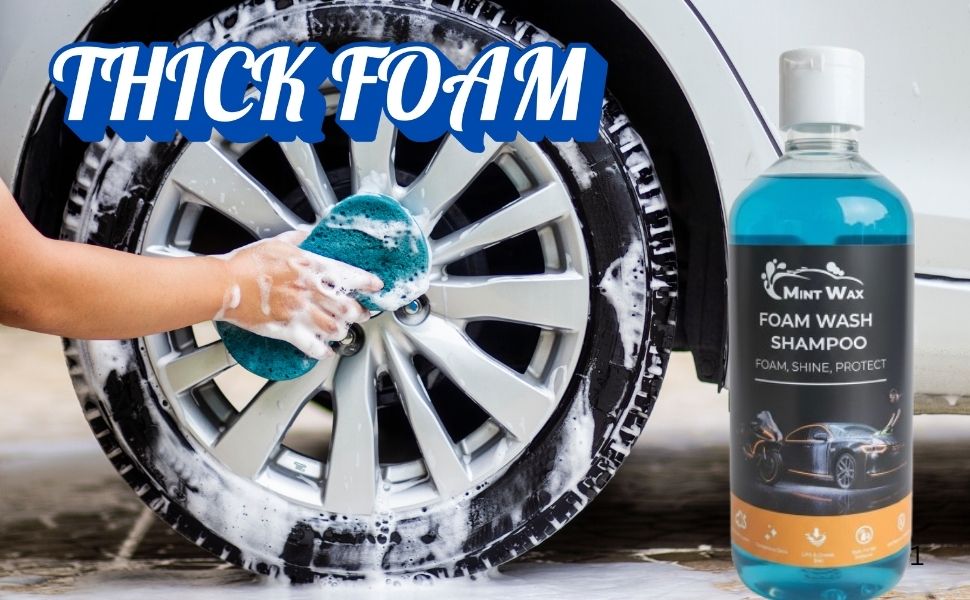 MintWax Foam Wash Shampoo for Car & Bike – Thick Rich Foam, pH-Neutral Formula, Safe for Paint, Chrome & Plastic, Enhances Gloss and Cleans Dirt (500ML)