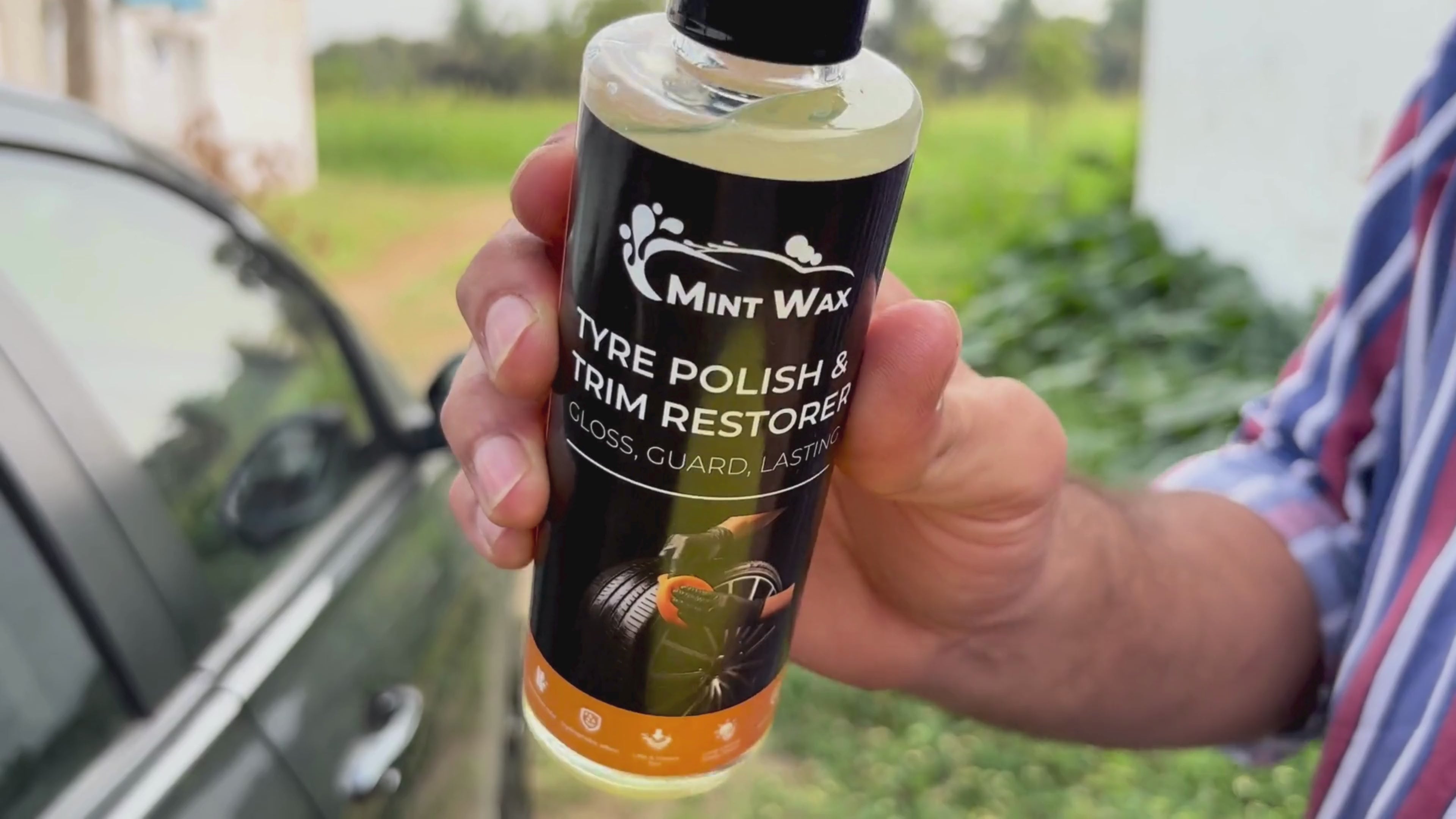 MintWax Tyre Polish & Trim Restorer – Dual Use Hydrophobic Protectant for Tyres & Trim | Restores Deep Black Shine, UV Protection, Long-Lasting Water Repellency(200ml)