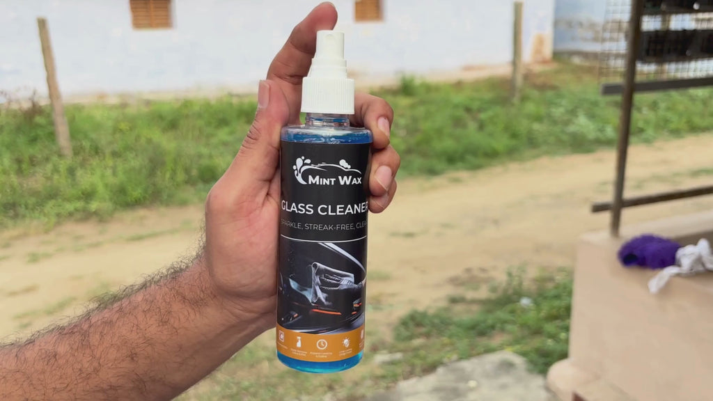1.	MintWax Car Glass Cleaner Spray – Streak-Free Shine, Removes Dirt, Bugs & Oily Film – Safe for Windshield, Windows & Mirrors – 200ml