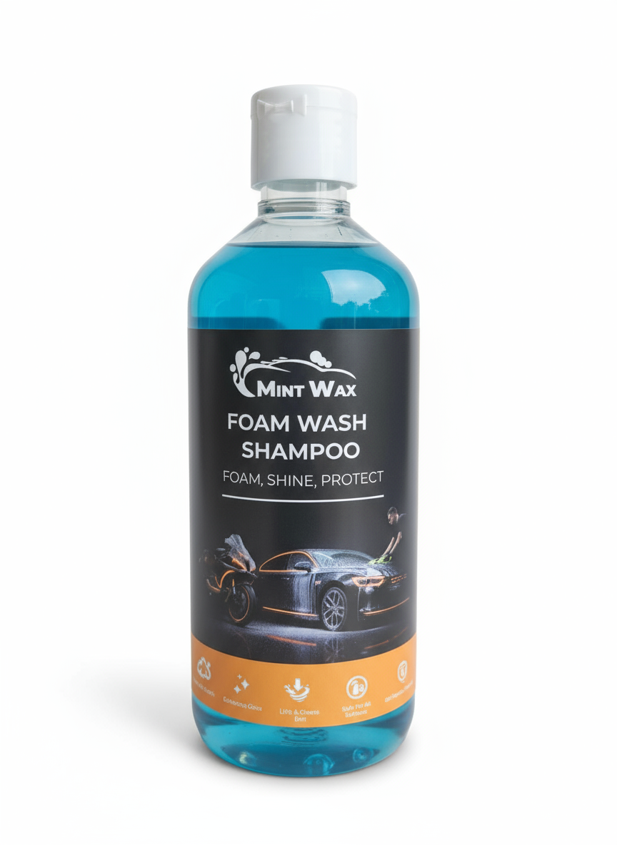 MintWax Foam Wash Shampoo for Car & Bike – Thick Rich Foam, pH-Neutral Formula, Safe for Paint, Chrome & Plastic, Enhances Gloss and Cleans Dirt (500ML)